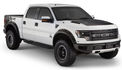 Black Pocket/Rivet Style Smooth Finish 4-Piece Fender Flare Set For 2010-2014 Ford Raptor Bushwacker-4