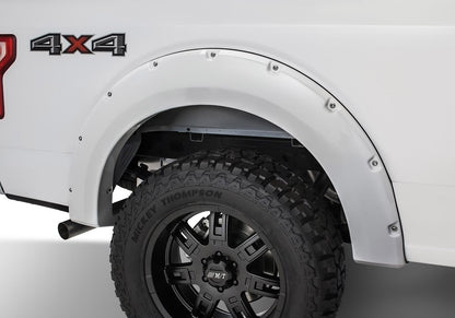 Pocket/Rivet Style Color Matched Oxford White 4-Piece Fender Flare Set For 2017-2022 Ford F250/F350 Super Duty Bushwacker-1