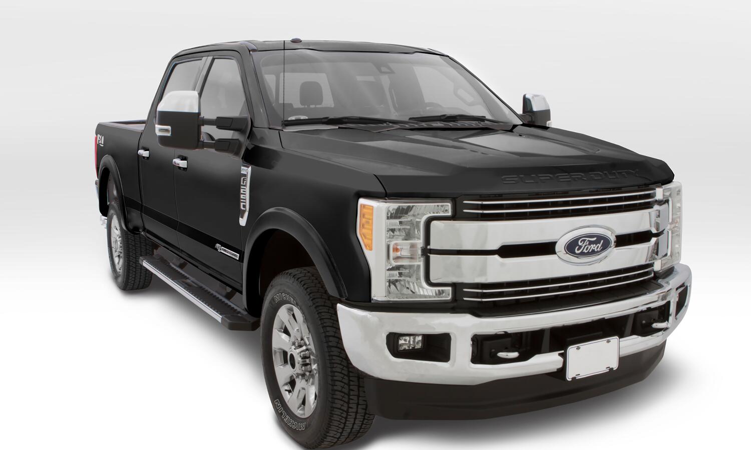 Black OE Style Smooth Finish 4-Piece Fender Flare Set For 2017-2022 Ford F250 Super Duty 2017-2022 F350 Super Duty W/98 Inch Bed Bushwacker