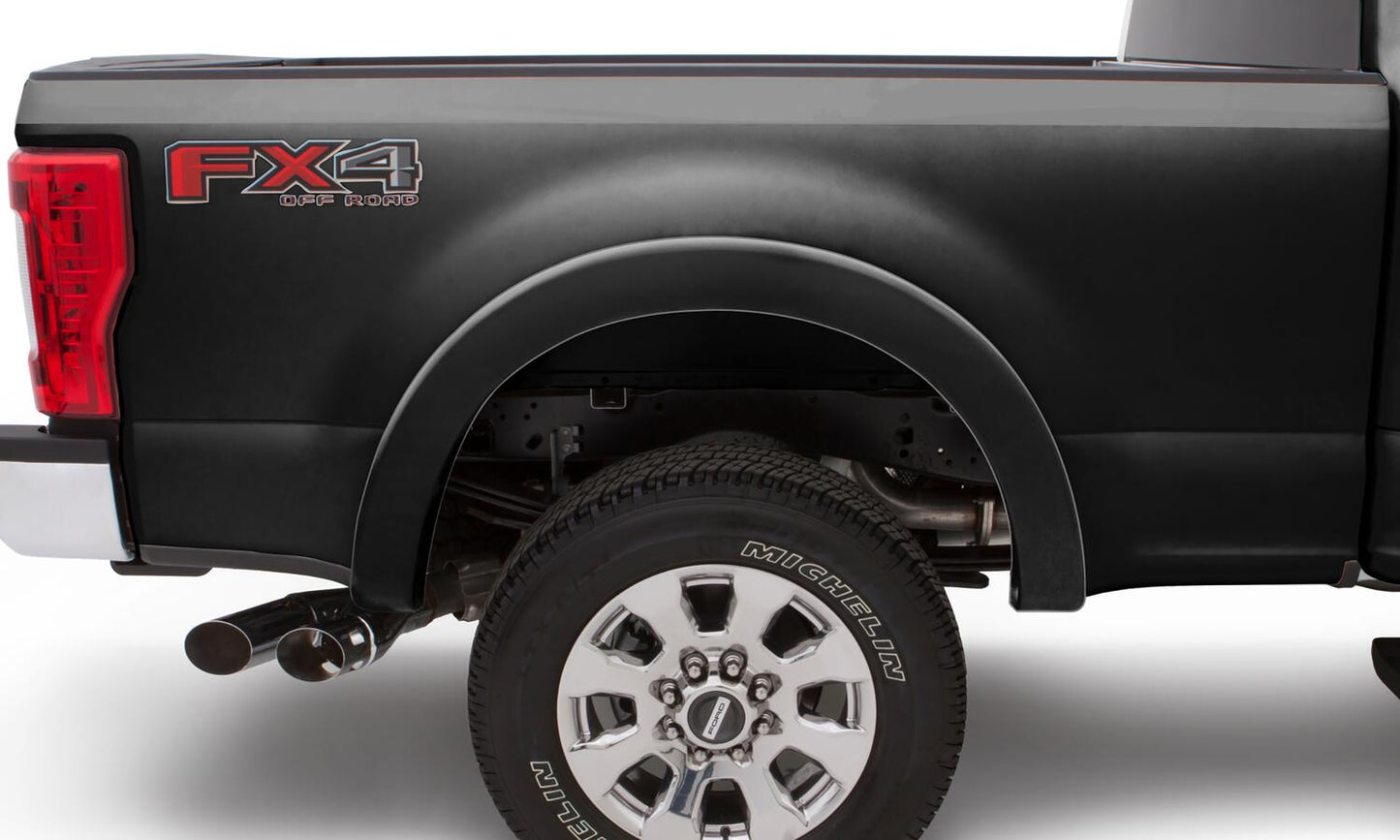Black OE Style Smooth Finish 4-Piece Fender Flare Set For 2017-2022 Ford F250 Super Duty 2017-2022 F350 Super Duty W/98 Inch Bed Bushwacker-2