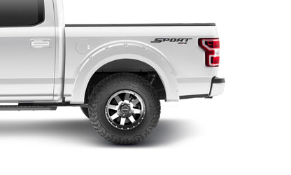 Pocket/Rivet Style Color Matched Oxford White 4-Piece Fender Flare Set For 2018-2020 Ford F150 Bushwacker-1