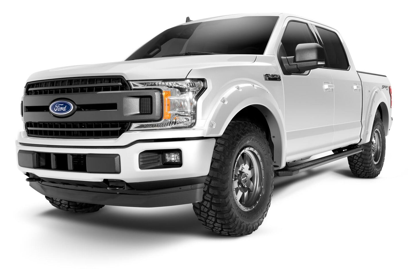 Pocket/Rivet Style Color Matched Oxford White 4-Piece Fender Flare Set For 2018-2020 Ford F150 Bushwacker-3