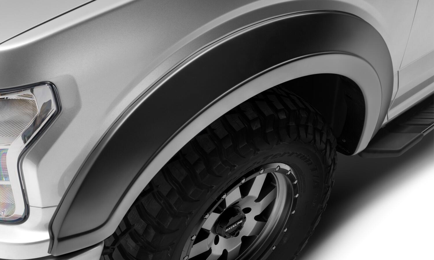Black Extendafender Fender Flares Smooth Finish 4-Piece Set For 2018-2020 Ford F150 Bushwacker-1
