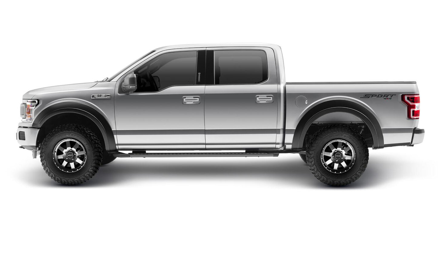 Black Extendafender Fender Flares Smooth Finish 4-Piece Set For 2018-2020 Ford F150 Bushwacker-2