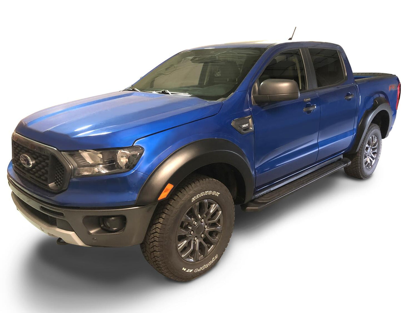 Black Extendafender Style Smooth Finish 4-Piece Fender Flare Set For 2019-2023 Ford Ranger Supercrew Bushwacker-1