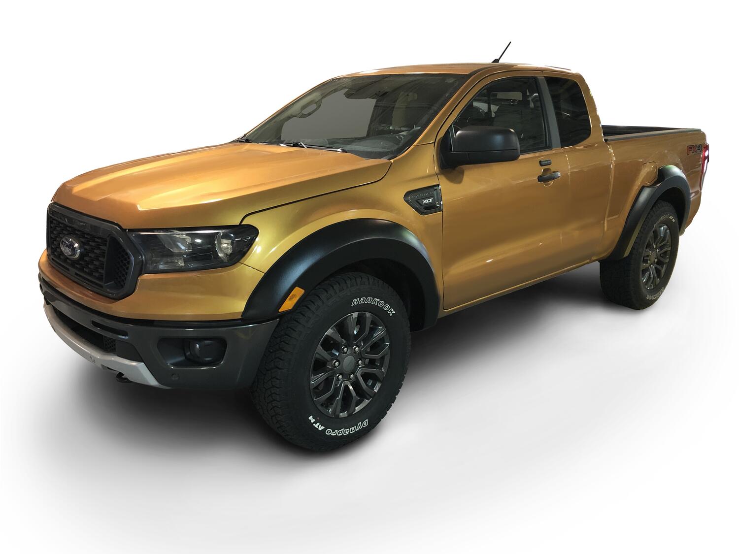 Black Extendafender Style Smooth Finish 4-Piece Fender Flare Set For 2019-2023 Ford Ranger Supercab Bushwacker-2