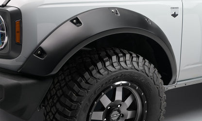 Black Pocket/Rivet Style Textured Finish 4-Piece Fender Flare Set For 2021-2023 Ford Bronco, 4-Dr Bushwacker-13