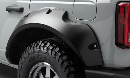 Black Pocket/Rivet Style Textured Finish 4-Piece Fender Flare Set For 2021-2023 Ford Bronco, 4-Dr Bushwacker-14