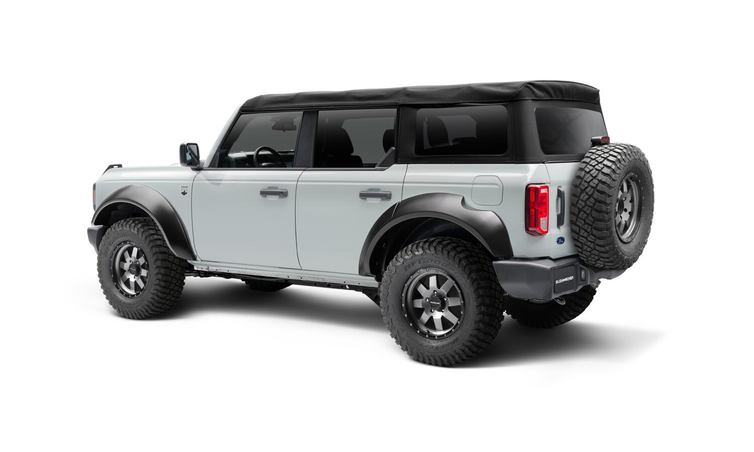 Black Extendafender Style Smooth Finish 4-Piece Fender Flare Set For 2021-2023 Ford Bronco, 4-Dr Bushwacker-1