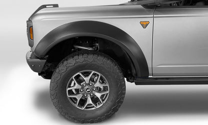 Black Extendafender Style Smooth Finish 4-Piece Fender Flare Set For 2021-2023 Ford Bronco, 4-Dr Bushwacker-2