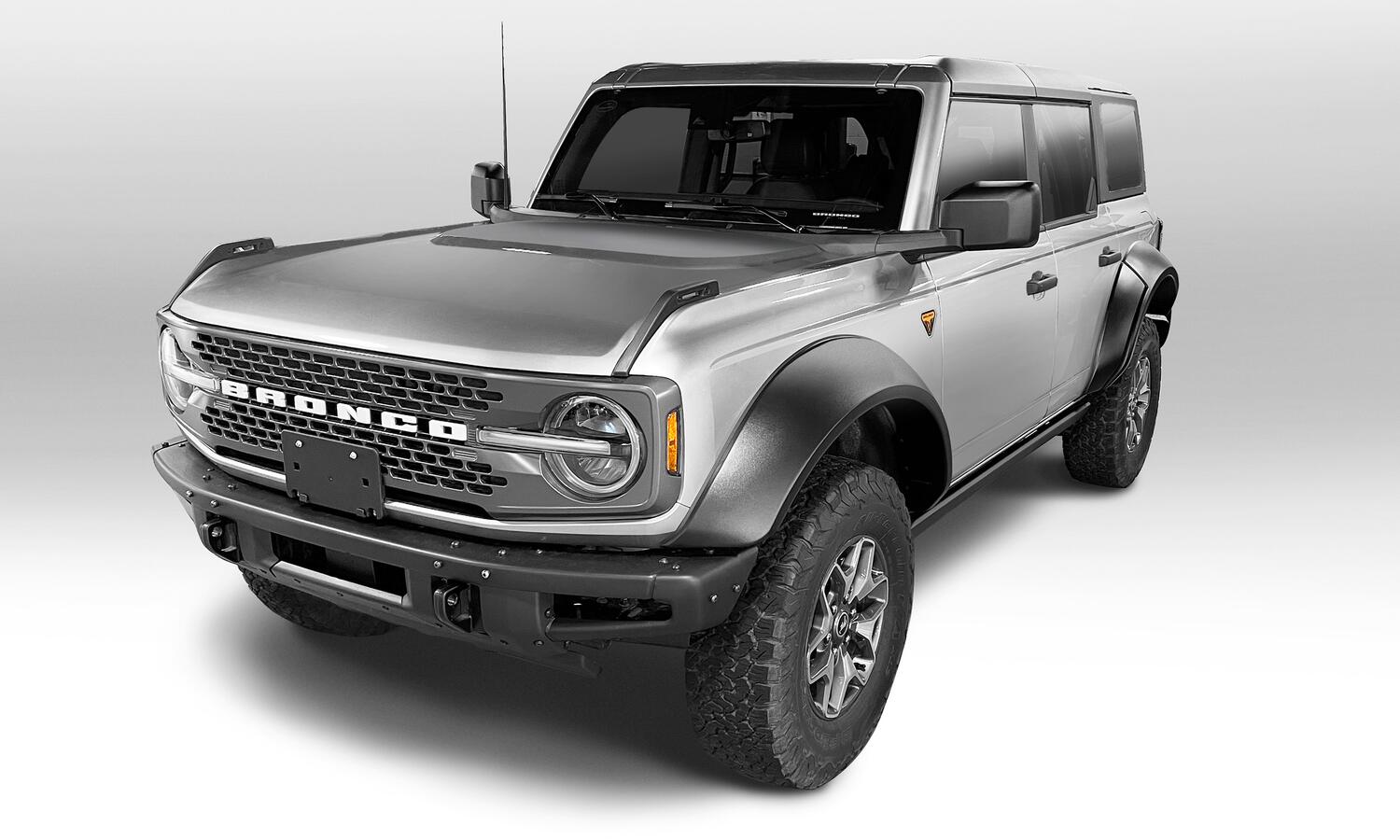 Black Extendafender Style Smooth Finish 4-Piece Fender Flare Set For 2021-2023 Ford Bronco, 4-Dr Bushwacker-4
