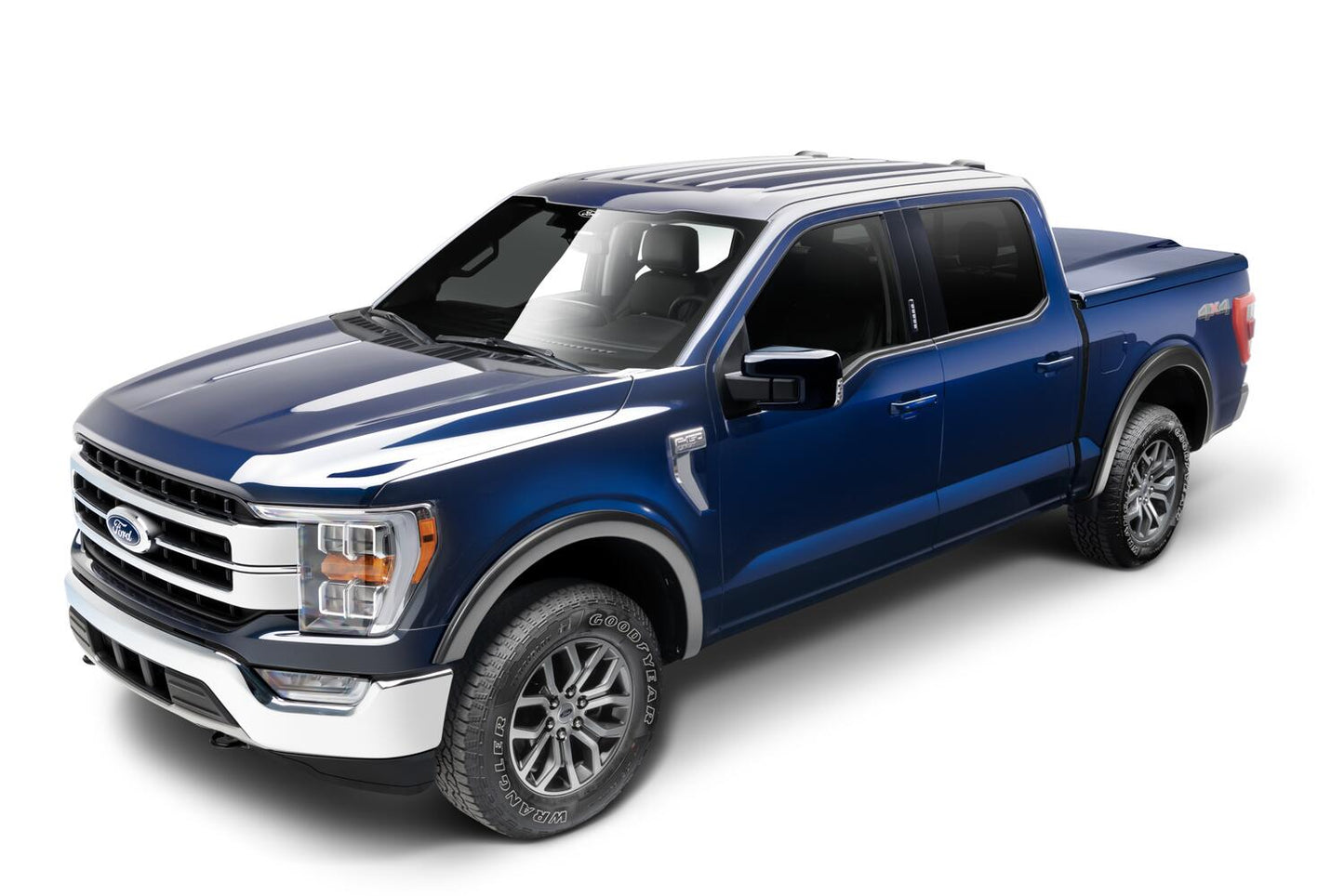 Black OE Style Smooth Finish 4-Piece Fender Flare Set For 2021-2026 Ford F150 Will Not Fit F150 Lightning Bushwacker-2