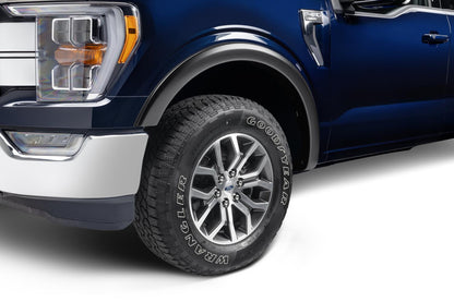 Black OE Style Smooth Finish 4-Piece Fender Flare Set For 2021-2026 Ford F150 Will Not Fit F150 Lightning Bushwacker-3