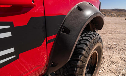 Black Pocket/Rivet Style Smooth Finish Front Fender Flares For 2021-2023 Ford Bronco 2-DR Bushwacker-3