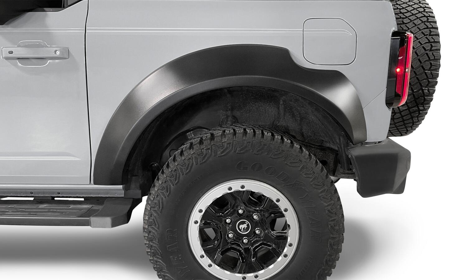 Black Extendafender Style Smooth Finish 4-Piece Fender Flare Set For 2021-2023 Ford Bronco, 2-Dr Bushwacker-2