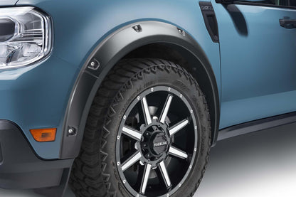 Black Pocket/Rivet Style Textured Finish 4-Piece Fender Flare Set For 22-26 Ford Maverick Bushwacker-1