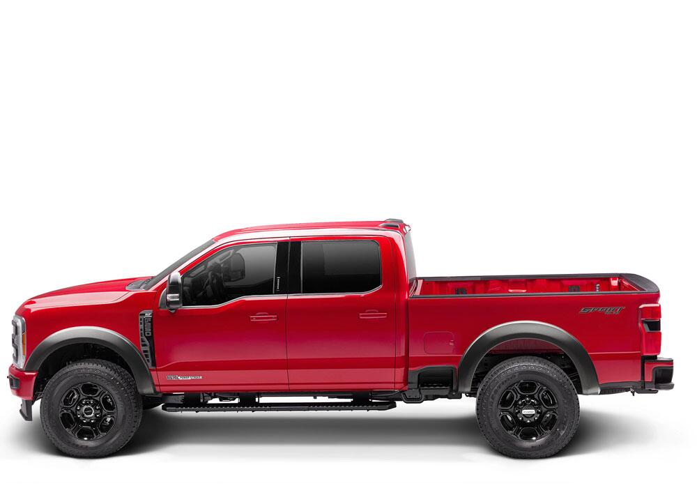 Black Extendafender Style Smooth Finish 4-Piece Fender Flare Set For 2023-2026 Ford F250/350 Bushwacker