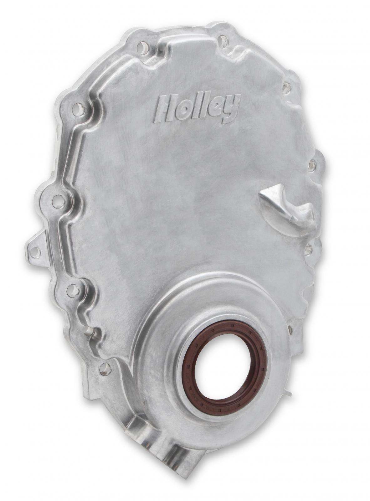 Cast Aluminum Timing Chain Cover Vortec/small Block Chevy Cast Aluminum Timing Chain Cover W/Crank Sensor Provision Holley-8