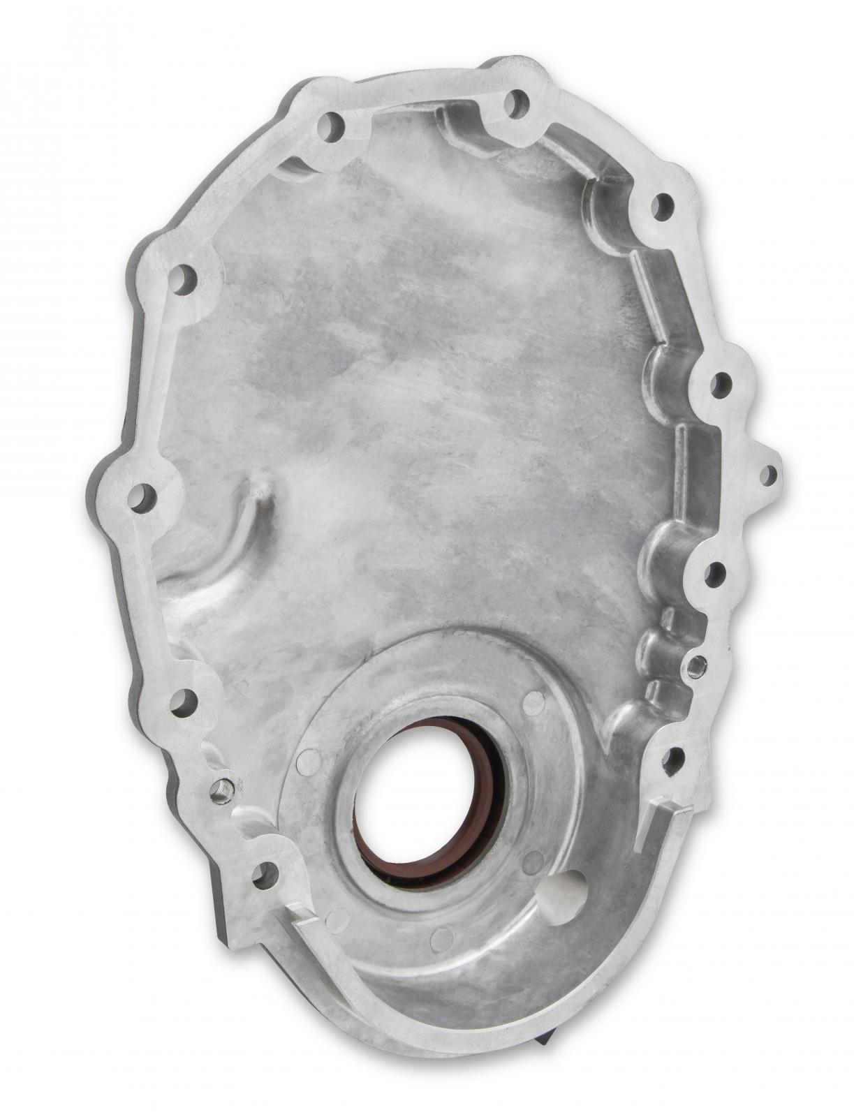 Cast Aluminum Timing Chain Cover Vortec/small Block Chevy Cast Aluminum Timing Chain Cover W/Crank Sensor Provision Holley-1