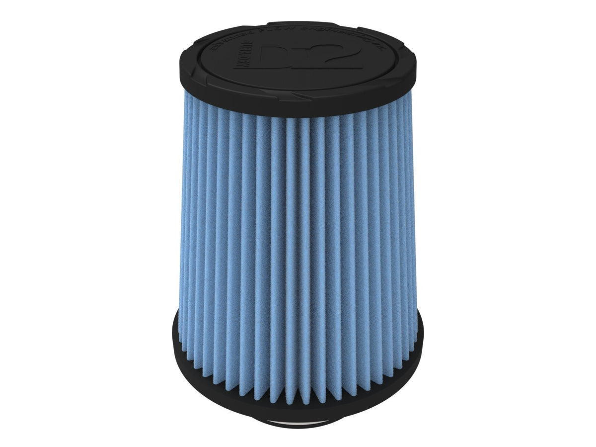 Universal Clamp-On Air Filter w/ D2 Dura-Dry Media 3 Inch F x 6 Inch B x 4-3/4 Inch T aFe Power-5