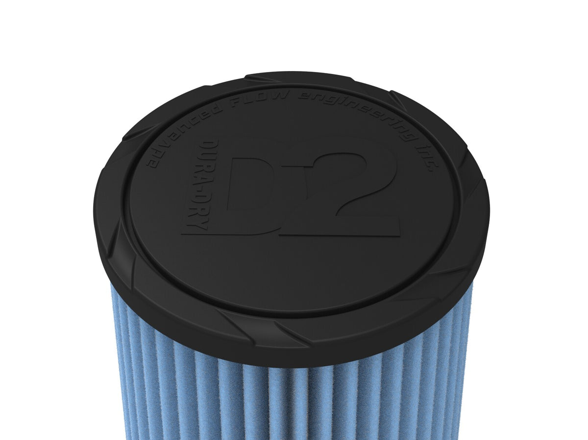 Universal Clamp-On Air Filter w/ D2 Dura-Dry Media 3 Inch F x 6 Inch B x 4-3/4 Inch T aFe Power-8