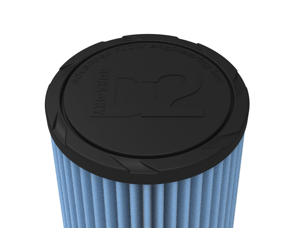 Universal Clamp-On Air Filter w/ D2 Dura-Dry Media 3 Inch F x 6 Inch B x 4-3/4 Inch T aFe Power-3