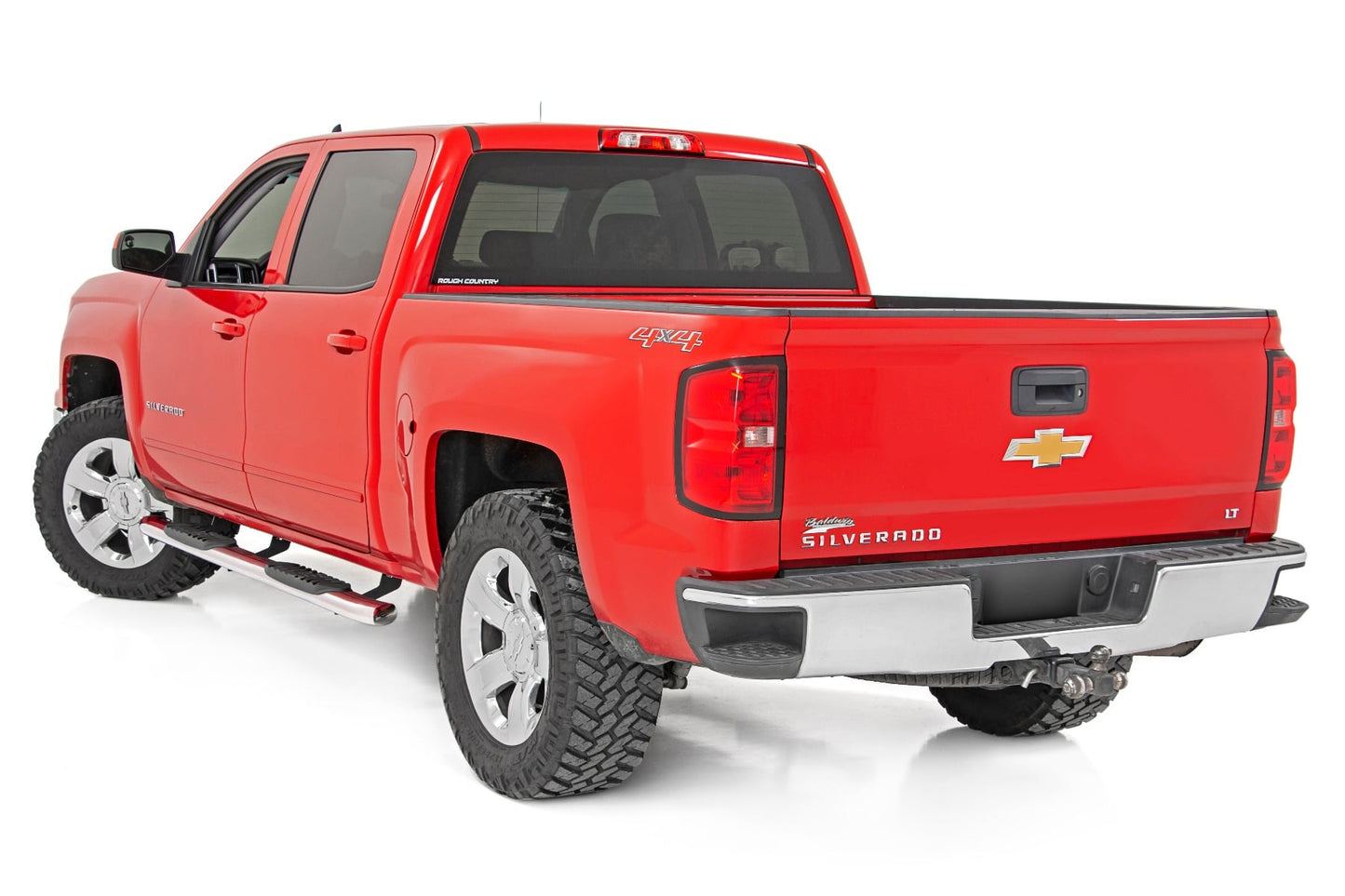 Oval Nerf Steps Stainless Crew Cab DEF Tank Silverado/Sierra 1500/2500HD/3500HD (07-19 & Classic) Rough Country-1