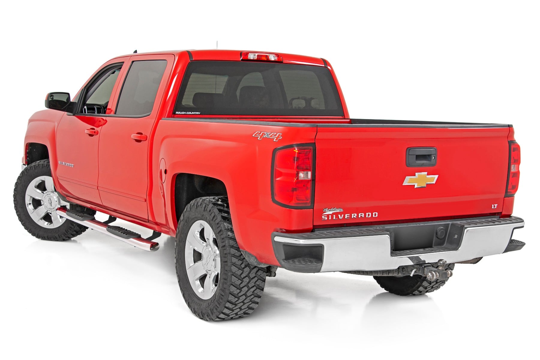 Oval Nerf Steps Stainless Crew Cab DEF Tank Silverado/Sierra 1500/2500HD/3500HD (07-19 & Classic) Rough Country-1