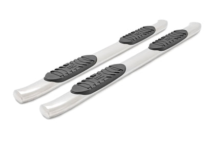Oval Nerf Steps Stainless Crew Cab DEF Tank Silverado/Sierra 1500/2500HD/3500HD (07-19 & Classic) Rough Country-3