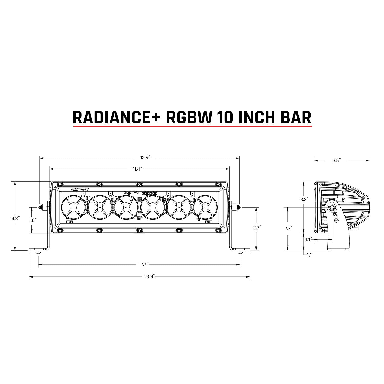 Radiance Plus 10 Inch RGBW Light Bar Rigid Industries-2