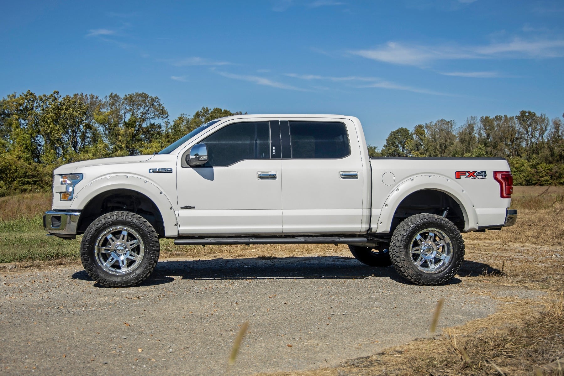 Oval Nerf Step Crew Cab Black Ford F-150/Lightning/F-250/F-350/Raptor (15-26) Rough Country-2