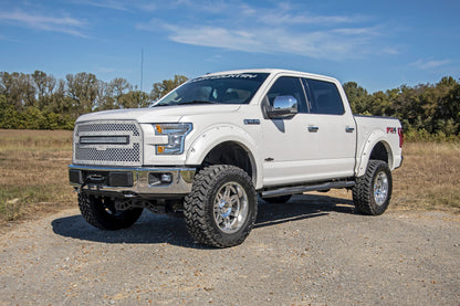 Oval Nerf Step Crew Cab Black Ford F-150/Lightning/F-250/F-350/Raptor (15-26) Rough Country-4