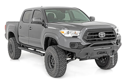 Oval Nerf Step Double Cab Black Toyota Tacoma 2WD/4WD (2005-2023) Rough Country-1