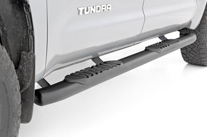 Oval Nerf Step Crew Cab Black Toyota Tundra 2WD/4WD (2007-2021) Rough Country-2