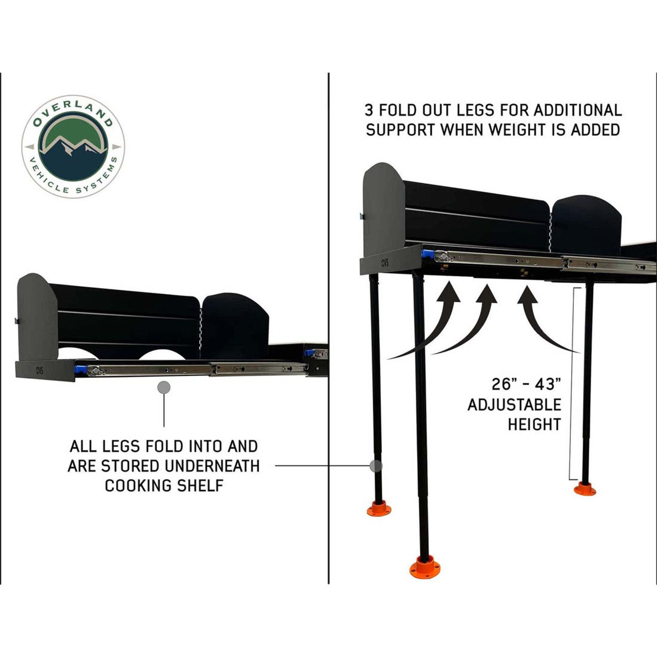 Overland Vehicle Systems Cargo Box Kitchen With Slide Out Sink, Cooking Shelve and Slide Out Work Station Overland Vehicle Systems