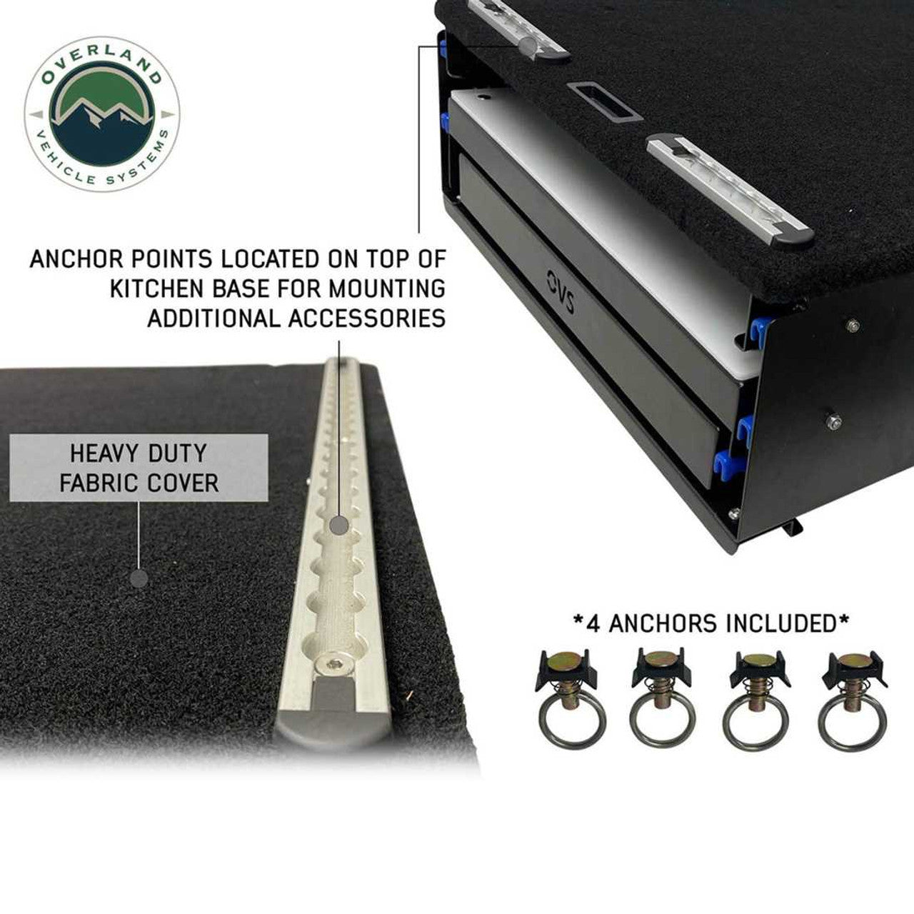 Overland Vehicle Systems Cargo Box Kitchen With Slide Out Sink, Cooking Shelve and Slide Out Work Station Overland Vehicle Systems