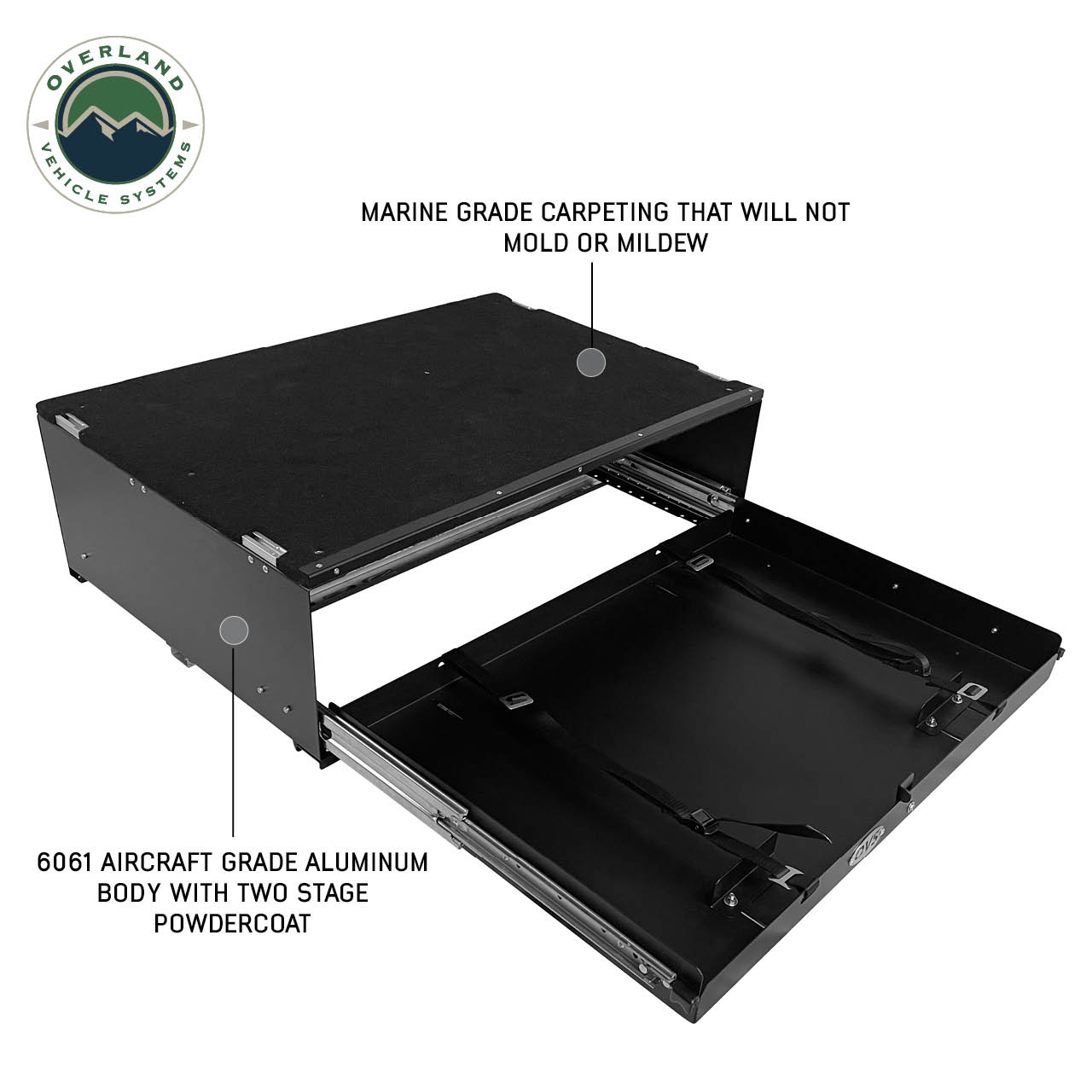 Overland Vehicle Systems Large Cargo Drawer With Slide Out - Overland Cargo Box Overland Vehicle Systems
