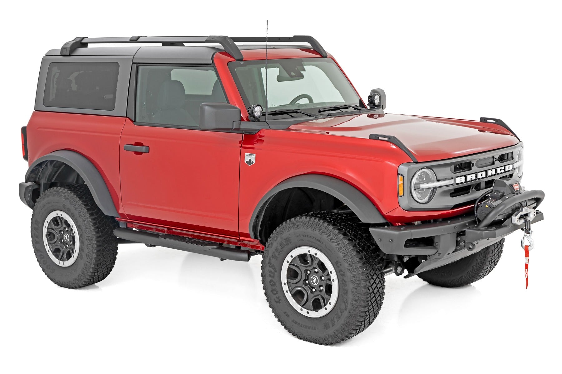 Oval Nerf Steps 2-Door Black Ford Bronco (2 Door) 4WD (2021-2025) Rough Country-2