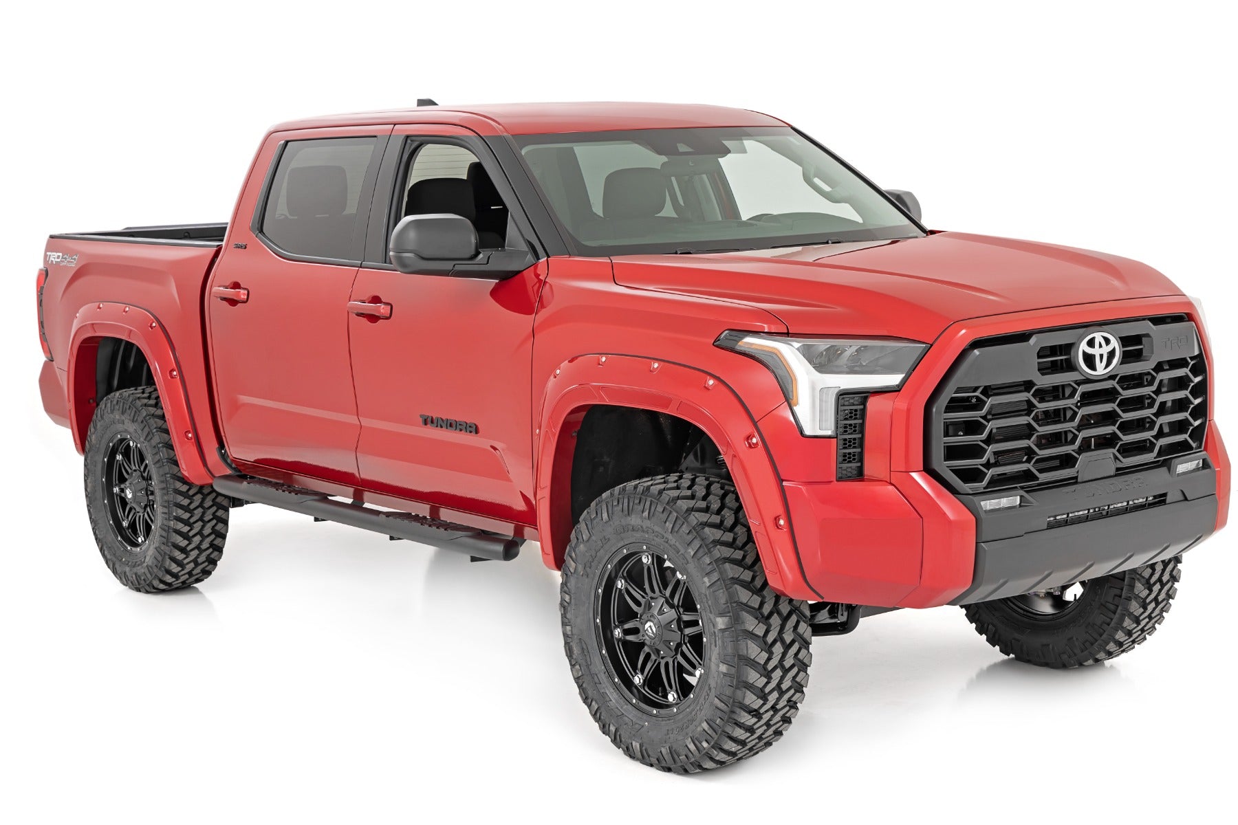 Rough Country Oval Nerf Steps Crew Cab Black Toyota Tundra 2WD/4WD (22-23) Rough Country