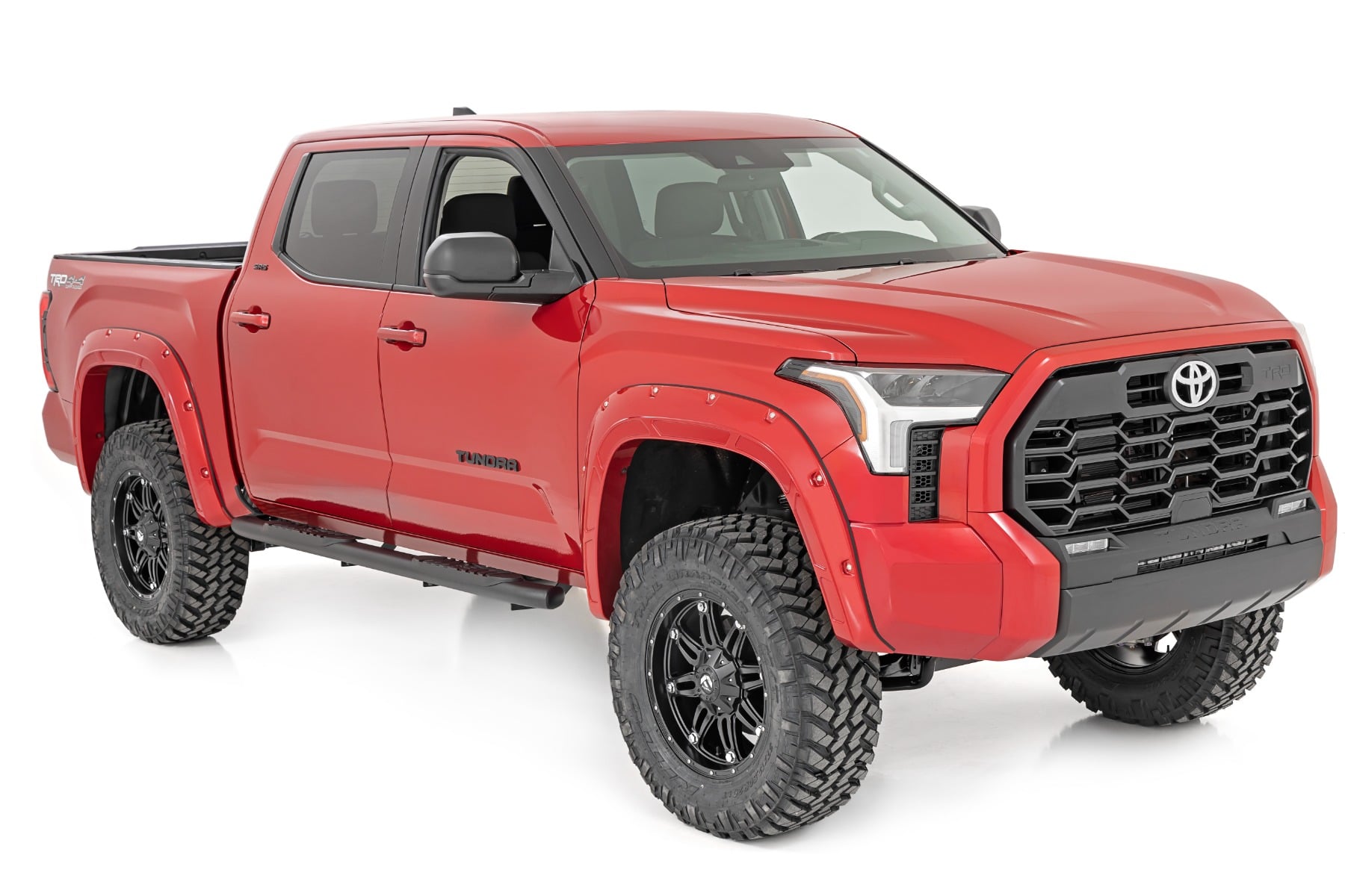 Oval Nerf Steps Crew Cab Black Toyota Tundra 2WD/4WD (2022-2026) Rough Country-1