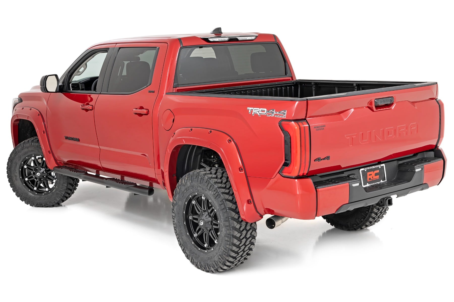 Oval Nerf Steps Crew Cab Black Toyota Tundra 2WD/4WD (2022-2026) Rough Country-2