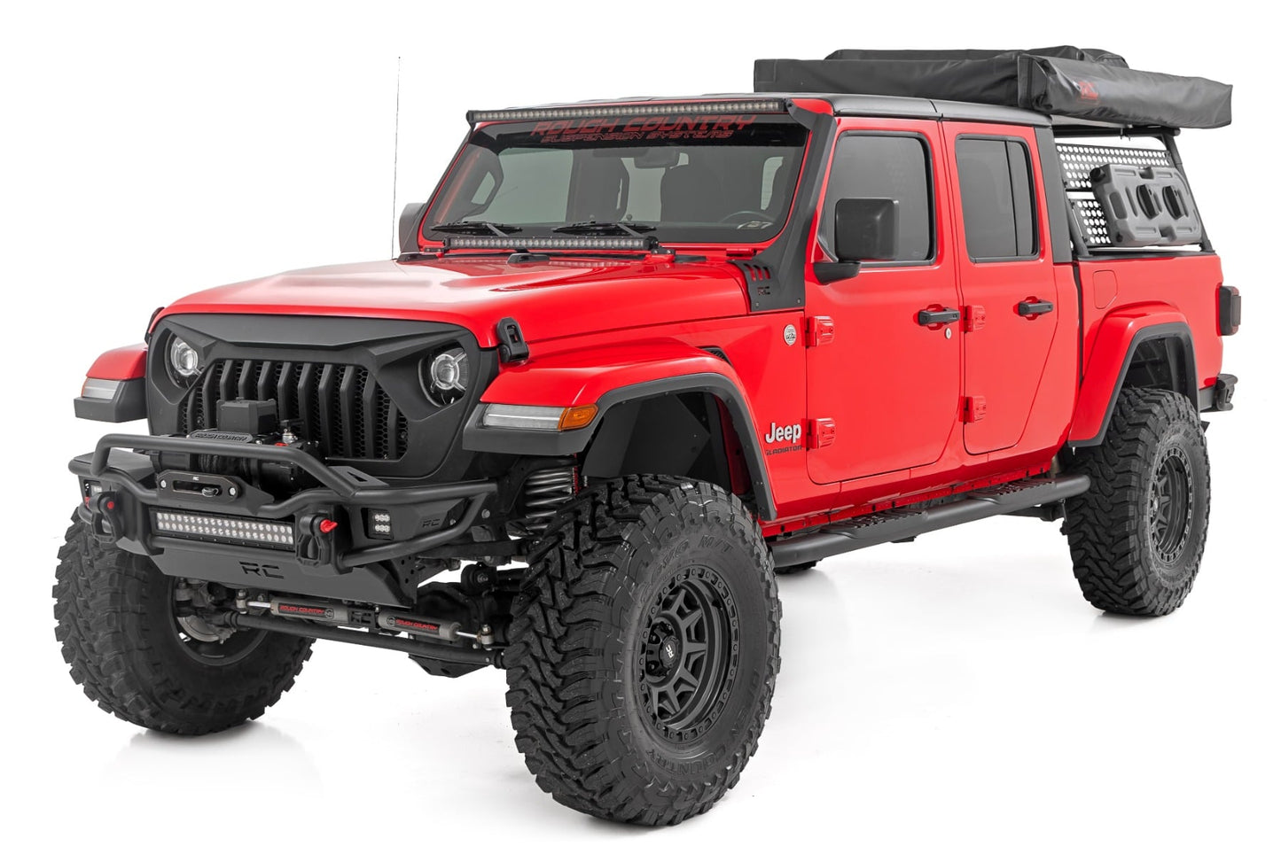 Oval Nerf Steps Black Jeep Gladiator JT 4WD (2020-2025) Rough Country-3