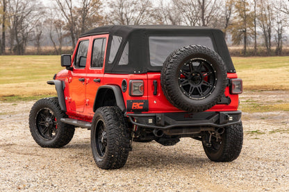 Oval Nerf Steps 4 Door Black Jeep Wrangler Unlimited 4WD (2018-2026) Rough Country-3