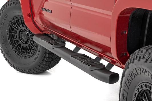 Oval Nerf Step Double Cab Black Toyota Tacoma 2WD/4WD (2024-2026) Rough Country