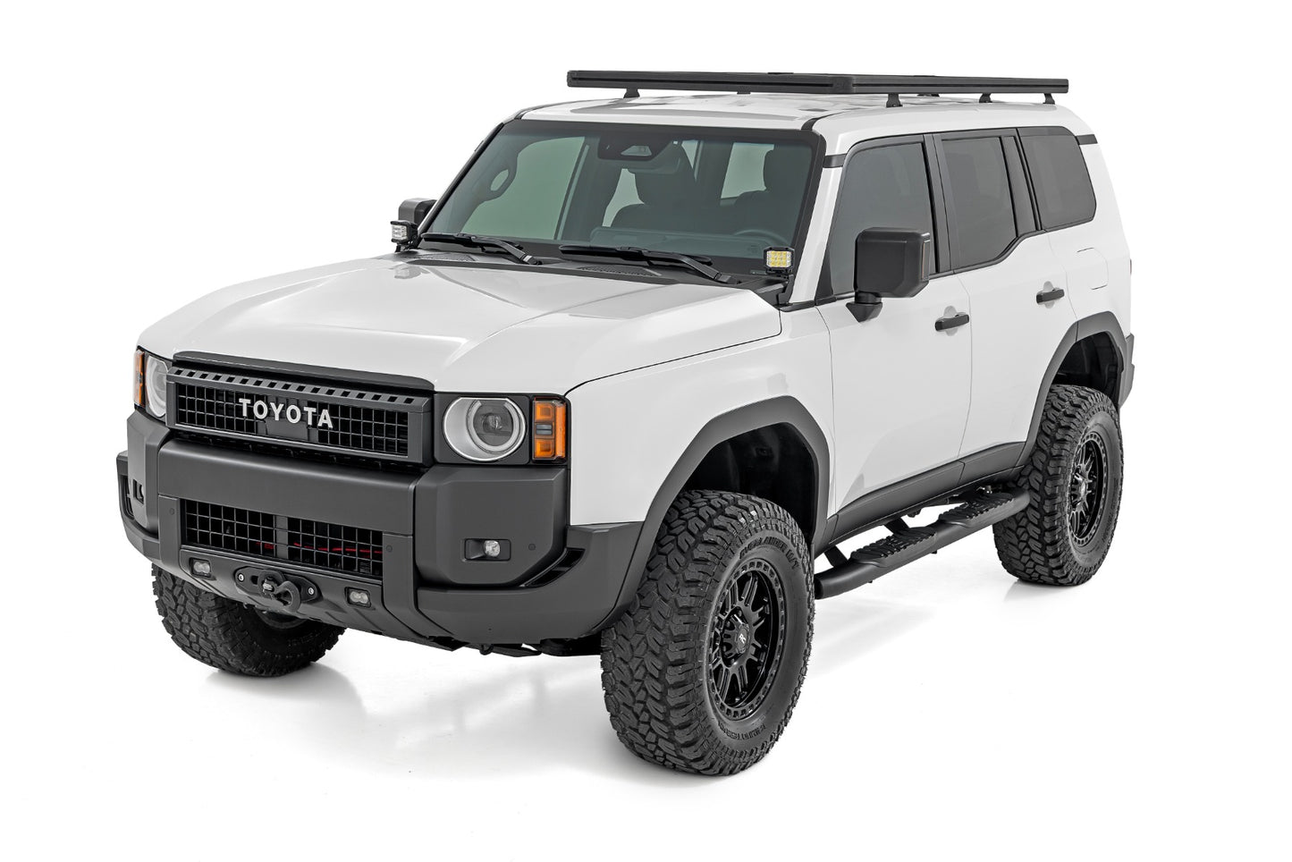 Oval Nerf Steps Black Toyota Land Cruiser 4WD (2024-2026) Rough Country-1
