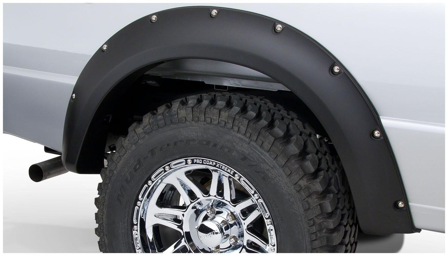 Black Pocket/Rivet Style Smooth Finish Rear Fender Flares For 1993-2011 Ford Ranger (Excludes FX4) Bushwacker