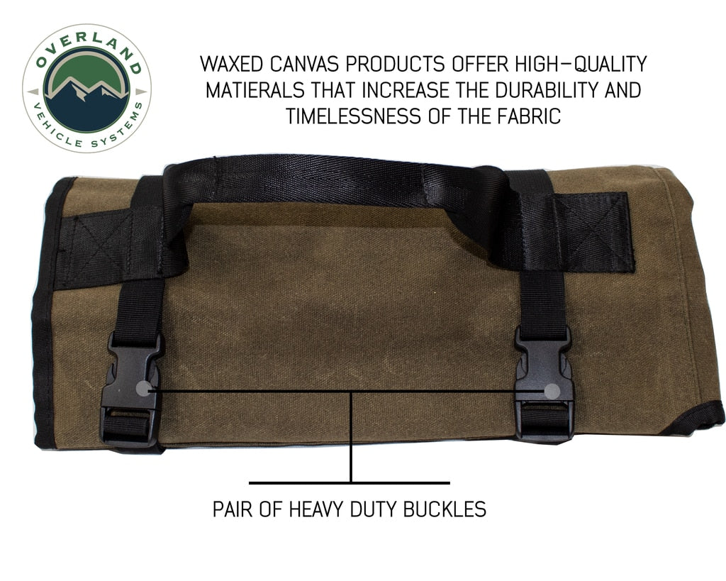 Overland Vehicle Systems Rolled General Tool Storage Bag - Waxed Canvas Overland Vehicle Systems