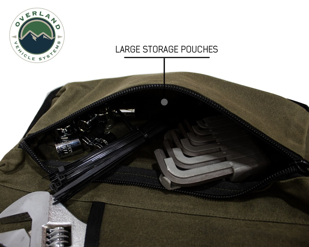 Overland Vehicle Systems Rolled General Tool Storage Bag - Waxed Canvas Overland Vehicle Systems