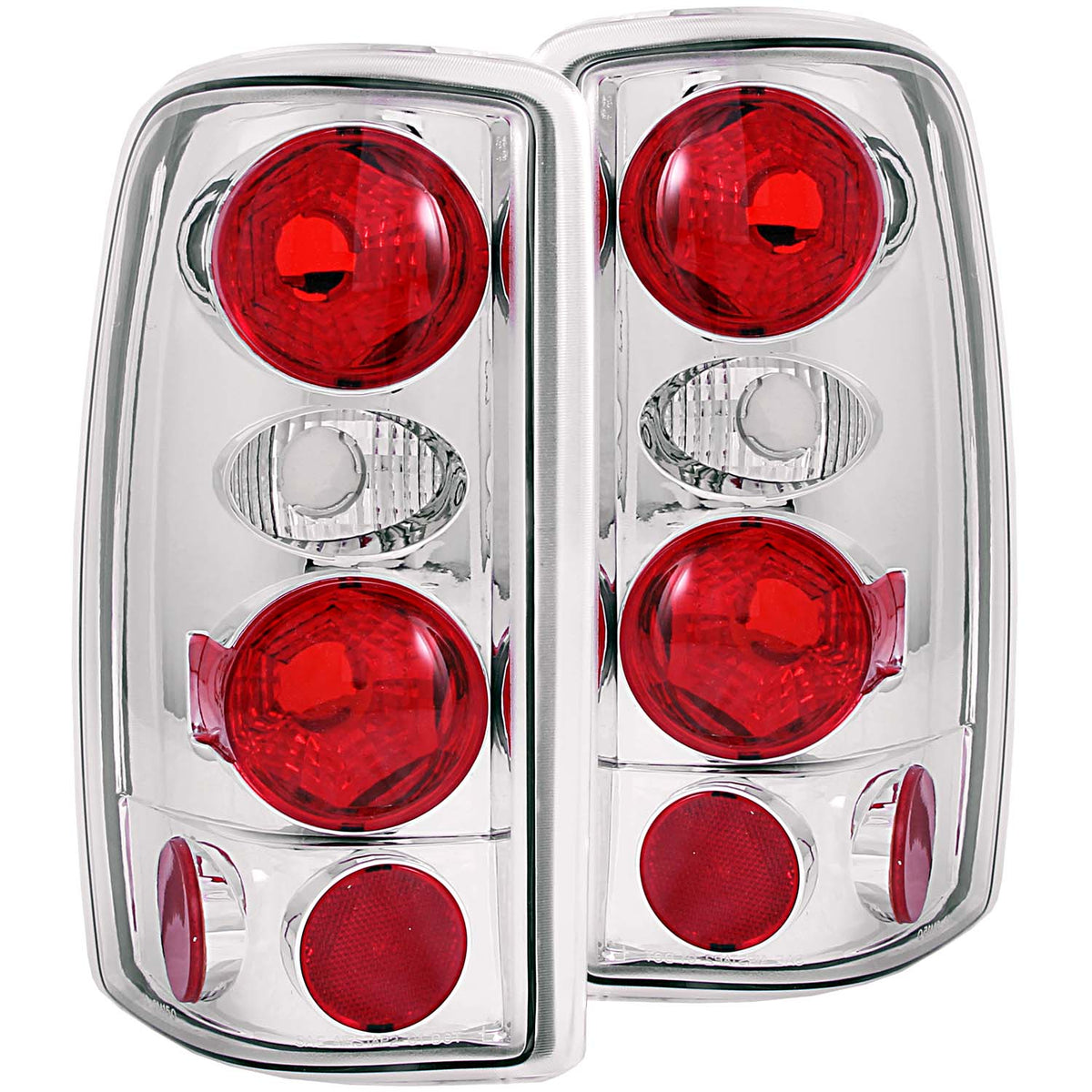 Tail Light Set Clear Lens Chrome Housing Pair Does Not Fit Barn Door Models Chevrolet Suburban 1500/2500/Tahoe 2000-2006, GMC Yukon/XL 1500/XL 2500 2000-2006 AnzoUSA