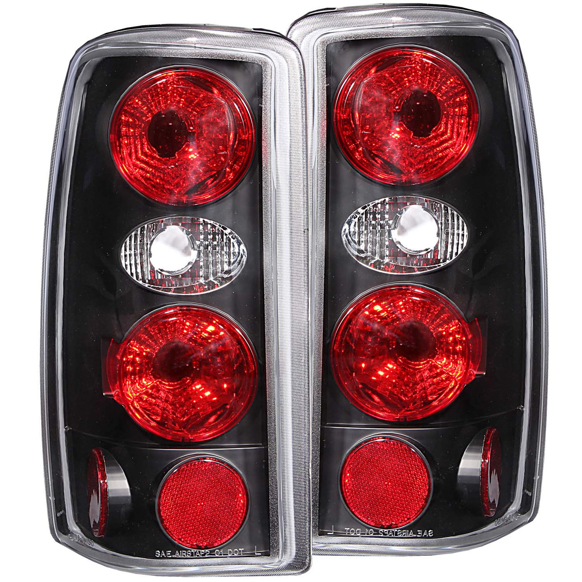 Tail Light Set Clear Lens Black Housing Pair Does Not Fit Barn Door Models Chevrolet Suburban 1500/2500/Tahoe 2000-2006, GMC Yukon/XL 1500/XL 2500 2000-2006 AnzoUSA